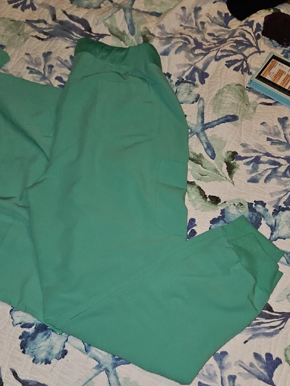 Mandala Seafoam Green Scrub Set - Two-Piece Medical Top & Pants Large Tall Pants